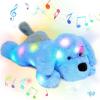 image:imageHopearl LED Musical Stuffed Puppy Lighting Up Singing Plush Dog Adjustable Volume Lullaby Animated Soothe Birthday Festival for Kids Toddler Girls White 14Blue PuppyLED  Music