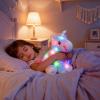image:imageHopearl LED Plush Unicorn Lighting Up Stuffed Animal Floppy Night Lights Glow in The Dark Birthday Festival for Kids Toddler Girls Pink 16Rainbow Unicorn with WingLED no music