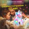 image:imageHopearl LED Plush Unicorn Lighting Up Stuffed Animal Floppy Night Lights Glow in The Dark Birthday Festival for Kids Toddler Girls Pink 16Rainbow Unicorn with WingLED  Music