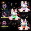 image:imageHopearl LED Plush Unicorn Lighting Up Stuffed Animal Floppy Night Lights Glow in The Dark Birthday Festival for Kids Toddler Girls Pink 16Unicorn with WingLED  Music