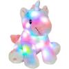image:imageHopearl LED Plush Unicorn Lighting Up Stuffed Animal Floppy Night Lights Glow in The Dark Birthday Festival for Kids Toddler Girls Pink 16Rainbow Unicorn with WingLED no music