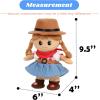 image:imageHopearl Talking Singing Cowgirl Repeats What You Say Girl Walking Doll Electric Interactive Animated Toy Speaking Plush Buddy Gifts for Toddlers 8Black Cowgirl