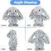 image:imageHopearl Talking Singing Cowgirl Repeats What You Say Girl Walking Doll Electric Interactive Animated Toy Speaking Plush Buddy Gifts for Toddlers 8Gray Bunny