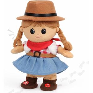 image:imageHopearl Talking Singing Cowgirl Repeats What You Say Girl Walking Doll Electric Interactive Animated Toy Speaking Plush Buddy Gifts for Toddlers 8Black Cowgirl