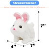 image:imageHopearl Walking Teddy Dog Interactive Electronic Pet Plush Toy Puppy Woof and Moving Animated Nodding Head Gifts for Toddlers Birthday Brown 7Chubby RabbitWhite