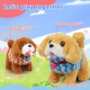 image:imageHopearl Walking Teddy Dog Interactive Electronic Pet Plush Toy Puppy Woof and Moving Animated Nodding Head Gifts for Toddlers Birthday Brown 7DogBrown Vest