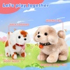 image:imageHopearl Walking Teddy Dog Interactive Electronic Pet Plush Toy Puppy Woof and Moving Animated Nodding Head Gifts for Toddlers Birthday Brown 7DogLight Brown Point