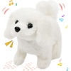 image:imageHopearl Walking Teddy Dog Interactive Electronic Pet Plush Toy Puppy Woof and Moving Animated Nodding Head Gifts for Toddlers Birthday Brown 7DogWhite