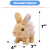 image:imageHopearl Walking Teddy Dog Interactive Electronic Pet Plush Toy Puppy Woof and Moving Animated Nodding Head Gifts for Toddlers Birthday Brown 7Dress BunnyBrown