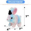 image:imageHopearl Walking Teddy Dog Interactive Electronic Pet Plush Toy Puppy Woof and Moving Animated Nodding Head Gifts for Toddlers Birthday Brown 7Hat BunnyBlue Pink