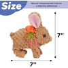 image:imageHopearl Walking Teddy Dog Interactive Electronic Pet Plush Toy Puppy Woof and Moving Animated Nodding Head Gifts for Toddlers Birthday Brown 7LED Ears Carrot BunnyBrown