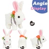 image:imageHopearl Walking Teddy Dog Interactive Electronic Pet Plush Toy Puppy Woof and Moving Animated Nodding Head Gifts for Toddlers Birthday Brown 7LED Ears Carrot BunnyWhite