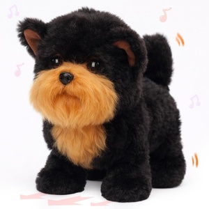image:imageHopearl Walking Teddy Dog Interactive Electronic Pet Plush Toy Puppy Woof and Moving Animated Nodding Head Gifts for Toddlers Birthday Brown 7Black Schnauzer