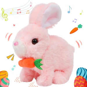 image:imageHopearl Walking Teddy Dog Interactive Electronic Pet Plush Toy Puppy Woof and Moving Animated Nodding Head Gifts for Toddlers Birthday Brown 7Carrot BunnyPink