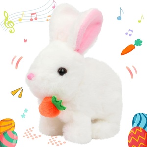 image:imageHopearl Walking Teddy Dog Interactive Electronic Pet Plush Toy Puppy Woof and Moving Animated Nodding Head Gifts for Toddlers Birthday Brown 7Carrot BunnyWhite