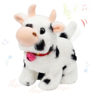 image:imageHopearl Walking Teddy Dog Interactive Electronic Pet Plush Toy Puppy Woof and Moving Animated Nodding Head Gifts for Toddlers Birthday Brown 7CowBlack