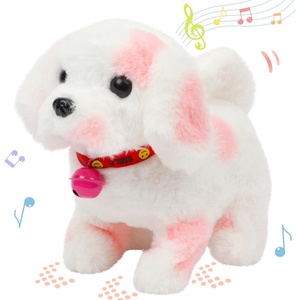 image:imageHopearl Walking Teddy Dog Interactive Electronic Pet Plush Toy Puppy Woof and Moving Animated Nodding Head Gifts for Toddlers Birthday Brown 7DogPink Point
