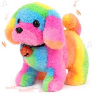 image:imageHopearl Walking Teddy Dog Interactive Electronic Pet Plush Toy Puppy Woof and Moving Animated Nodding Head Gifts for Toddlers Birthday Brown 7DogStraight Rainbow