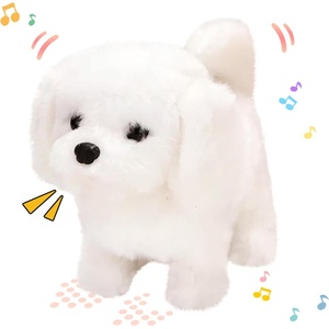 image:imageHopearl Walking Teddy Dog Interactive Electronic Pet Plush Toy Puppy Woof and Moving Animated Nodding Head Gifts for Toddlers Birthday Brown 7DogWhite