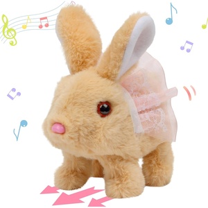 image:imageHopearl Walking Teddy Dog Interactive Electronic Pet Plush Toy Puppy Woof and Moving Animated Nodding Head Gifts for Toddlers Birthday Brown 7Dress BunnyBrown