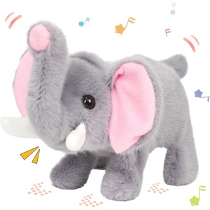 image:imageHopearl Walking Teddy Dog Interactive Electronic Pet Plush Toy Puppy Woof and Moving Animated Nodding Head Gifts for Toddlers Birthday Brown 7ElephantGray