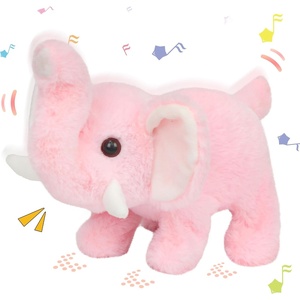 image:imageHopearl Walking Teddy Dog Interactive Electronic Pet Plush Toy Puppy Woof and Moving Animated Nodding Head Gifts for Toddlers Birthday Brown 7ElephantPink