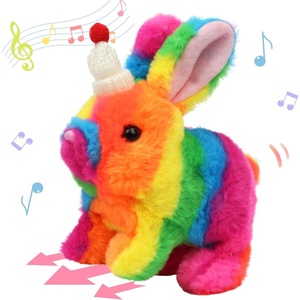 image:imageHopearl Walking Teddy Dog Interactive Electronic Pet Plush Toy Puppy Woof and Moving Animated Nodding Head Gifts for Toddlers Birthday Brown 7Hat BunnyRainbow