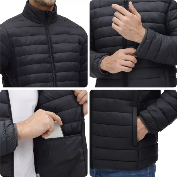 MAGINVIT Mens Puffer Jackets Lightweight Warm Windproof Coat WaterRepellent Windbreaker Quilted Jacket Winter Fall SpringBlack