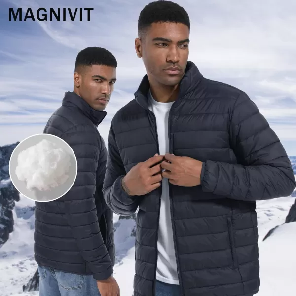 MAGINVIT Mens Puffer Jackets Lightweight Warm Windproof Coat WaterRepellent Windbreaker Quilted Jacket Winter Fall SpringDark Grey