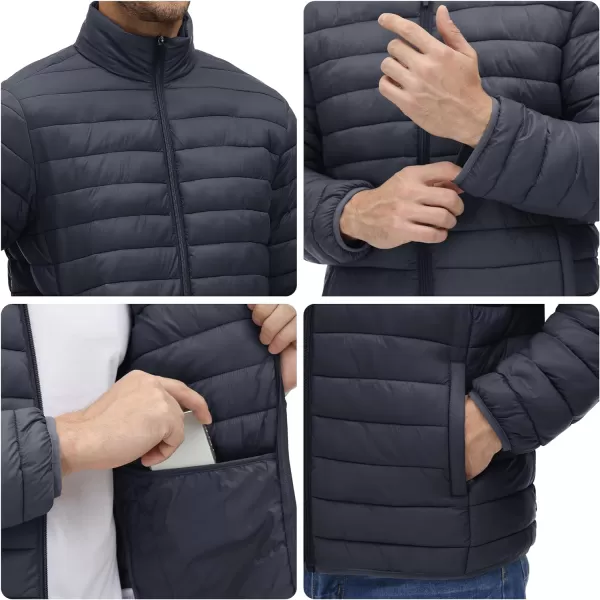 MAGINVIT Mens Puffer Jackets Lightweight Warm Windproof Coat WaterRepellent Windbreaker Quilted Jacket Winter Fall SpringDark Grey