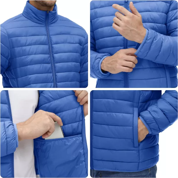 MAGINVIT Mens Puffer Jackets Lightweight Warm Windproof Coat WaterRepellent Windbreaker Quilted Jacket Winter Fall SpringLight Blue