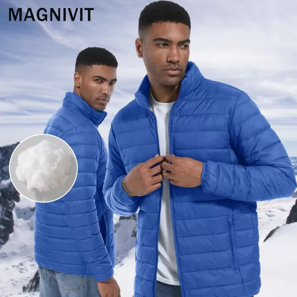 MAGINVIT Mens Puffer Jackets Lightweight Warm Windproof Coat WaterRepellent Windbreaker Quilted Jacket Winter Fall SpringLight Blue