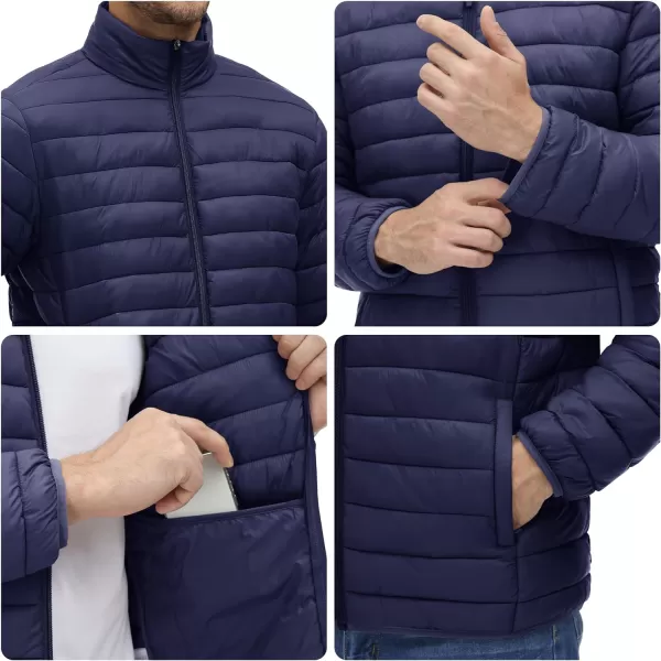 MAGINVIT Mens Puffer Jackets Lightweight Warm Windproof Coat WaterRepellent Windbreaker Quilted Jacket Winter Fall SpringNavy Blue