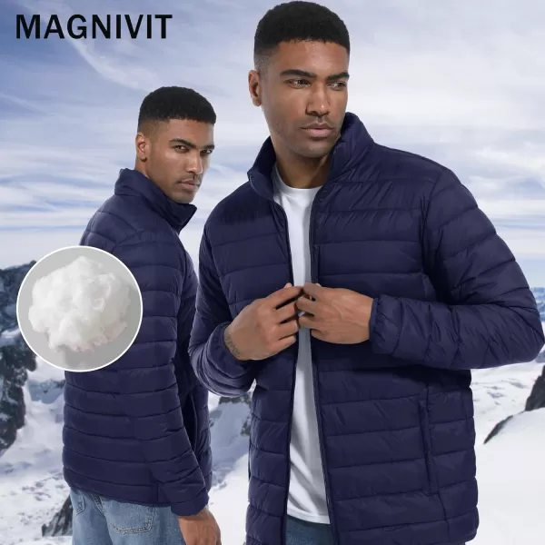 MAGINVIT Mens Puffer Jackets Lightweight Warm Windproof Coat WaterRepellent Windbreaker Quilted Jacket Winter Fall SpringNavy Blue