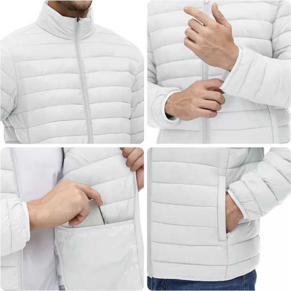 MAGINVIT Mens Puffer Jackets Lightweight Warm Windproof Coat WaterRepellent Windbreaker Quilted Jacket Winter Fall SpringWhite