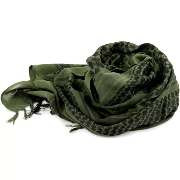 MAGNIVIT Cotton Keffiyeh Tactical Desert Scarf Wrap Shemagh Head Neck Arab ScarfArmy Green