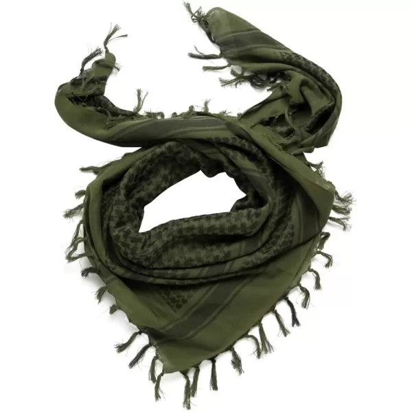 MAGNIVIT Cotton Keffiyeh Tactical Desert Scarf Wrap Shemagh Head Neck Arab ScarfArmy Green