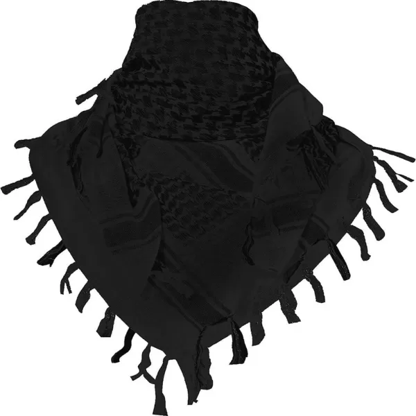 MAGNIVIT Cotton Keffiyeh Tactical Desert Scarf Wrap Shemagh Head Neck Arab ScarfBlack