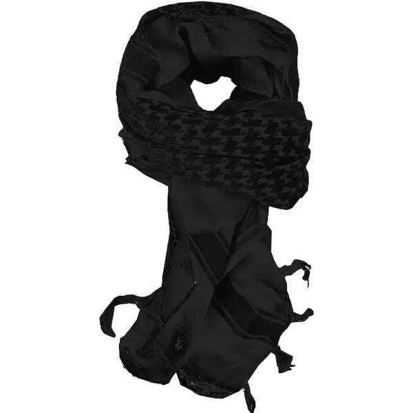 MAGNIVIT Cotton Keffiyeh Tactical Desert Scarf Wrap Shemagh Head Neck Arab ScarfBlack