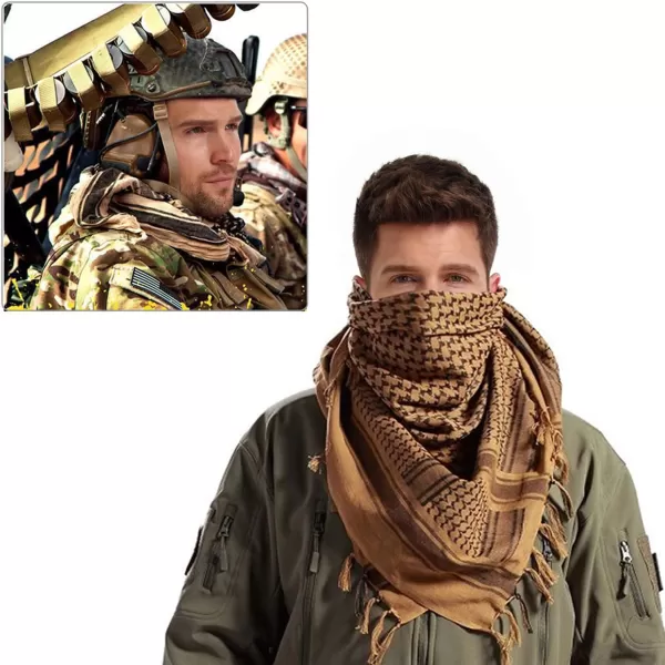 MAGNIVIT Cotton Keffiyeh Tactical Desert Scarf Wrap Shemagh Head Neck Arab ScarfBlue