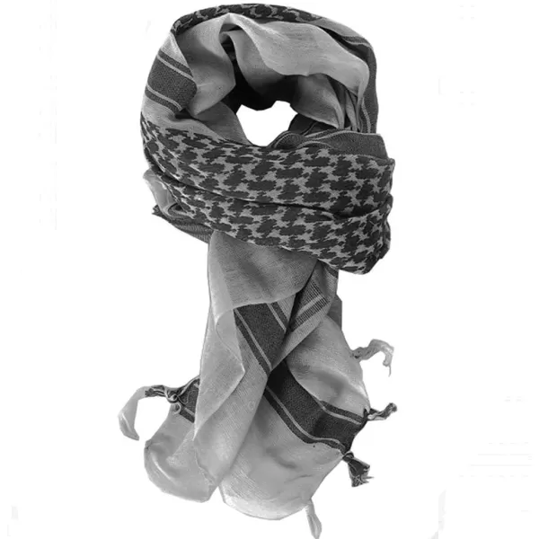 MAGNIVIT Cotton Keffiyeh Tactical Desert Scarf Wrap Shemagh Head Neck Arab ScarfGrey