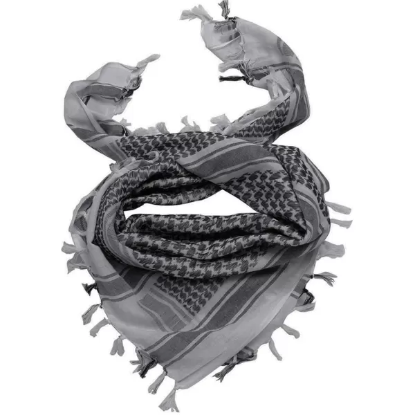 MAGNIVIT Cotton Keffiyeh Tactical Desert Scarf Wrap Shemagh Head Neck Arab ScarfGrey