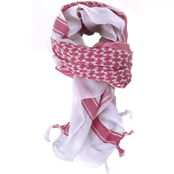 MAGNIVIT Cotton Keffiyeh Tactical Desert Scarf Wrap Shemagh Head Neck Arab ScarfPink