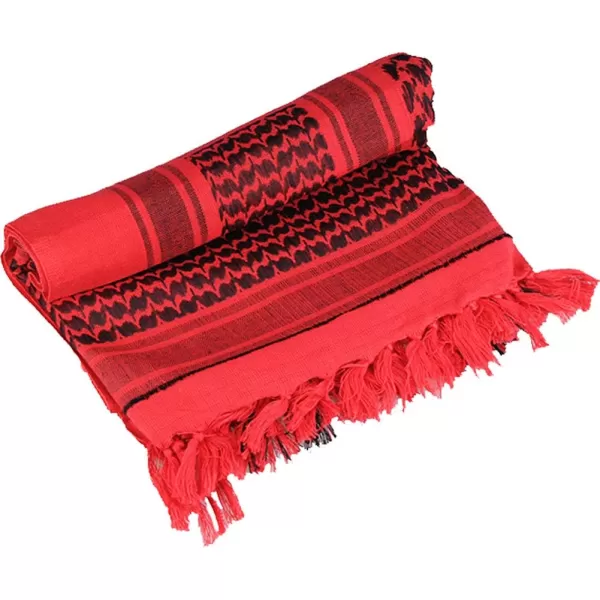 MAGNIVIT Cotton Keffiyeh Tactical Desert Scarf Wrap Shemagh Head Neck Arab ScarfRed