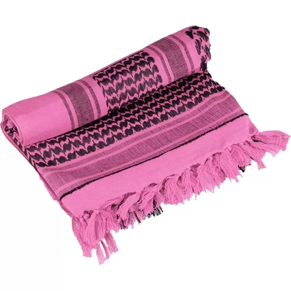 MAGNIVIT Cotton Keffiyeh Tactical Desert Scarf Wrap Shemagh Head Neck Arab ScarfRose Red