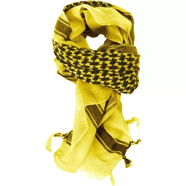 MAGNIVIT Cotton Keffiyeh Tactical Desert Scarf Wrap Shemagh Head Neck Arab ScarfYellow