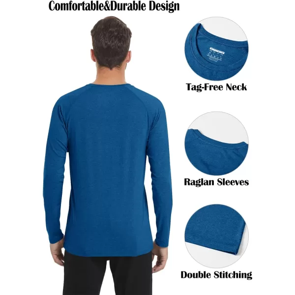 MAGNIVIT Long Sleeve Shirts for Men UPF 50 Rash Guard Shirt Running Swimming Fishing Quick Dry Outdoor Performance TopBlue