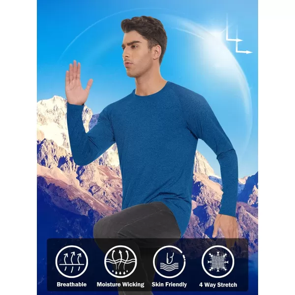 MAGNIVIT Long Sleeve Shirts for Men UPF 50 Rash Guard Shirt Running Swimming Fishing Quick Dry Outdoor Performance TopBlue