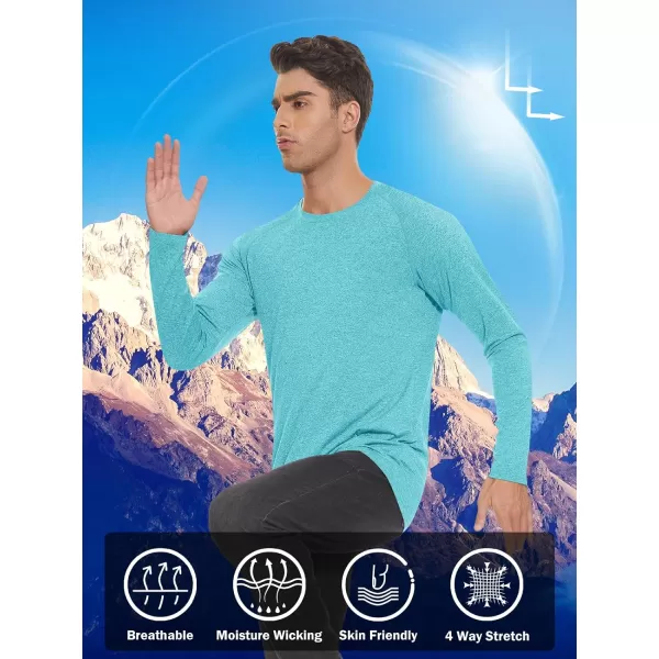 MAGNIVIT Long Sleeve Shirts for Men UPF 50 Rash Guard Shirt Running Swimming Fishing Quick Dry Outdoor Performance TopLight Green