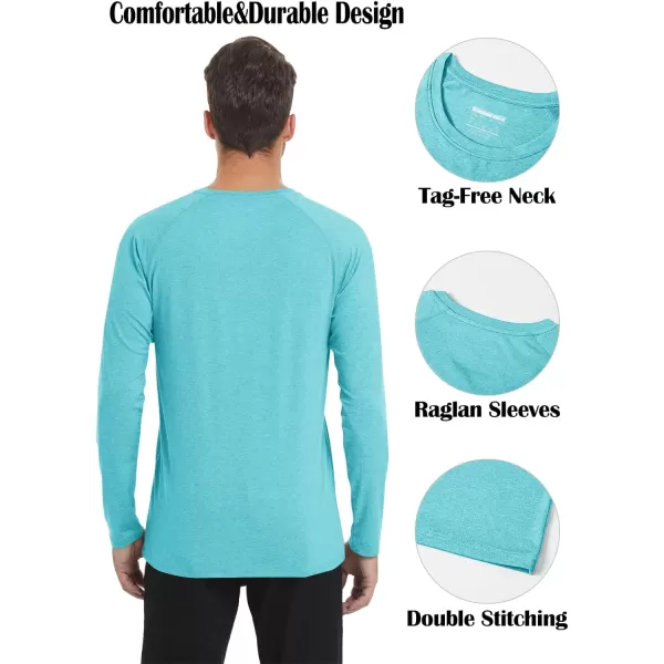 MAGNIVIT Long Sleeve Shirts for Men UPF 50 Rash Guard Shirt Running Swimming Fishing Quick Dry Outdoor Performance TopLight Green